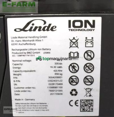 Elevadora - Linde - e 16 ion evo 386-02