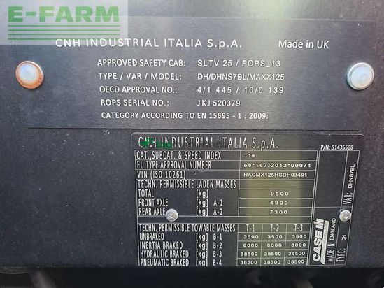 Tractor agrícola - Case IH - maxxum 125