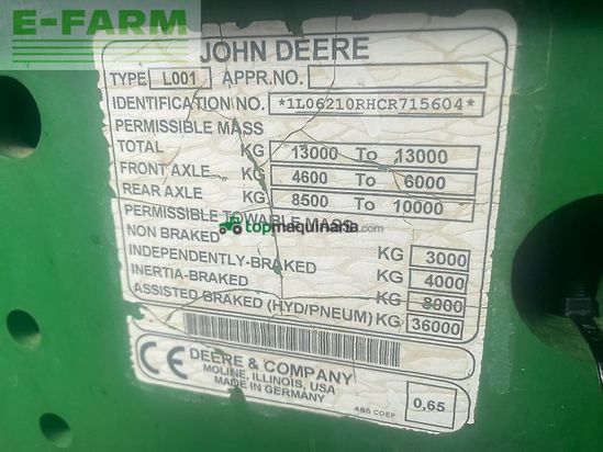 Tractor agrícola - John Deere - 6210r