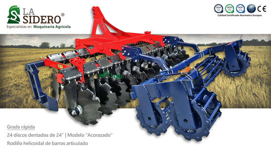 Grada rápida LA SIDERO de 24 discos dentados