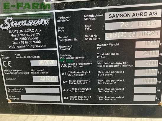 Cuba de purin - Samson - pg ii 18 pte slurry master 8000