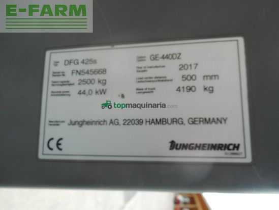 Elevadora - Jungheinrich - dfg425s triplex 4,4m + ss + 4. kreis
