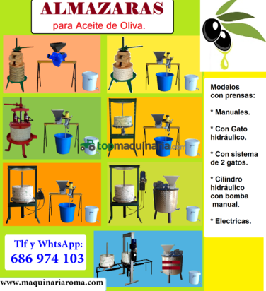 Prensas para aceite, Manuales, con gato, Electricas