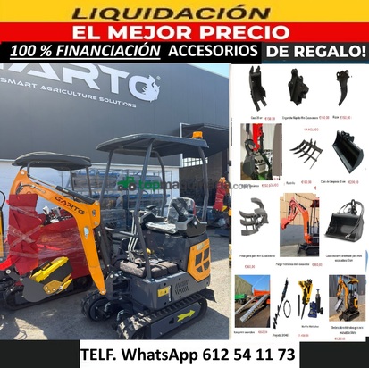 EXCAVADAORA GIRATORIA ORUGAS RETRACTILES 1,6 Tonelada x 75€/mes