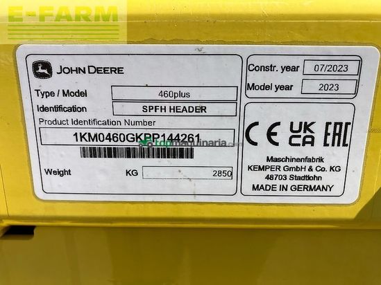 Cabezal - John Deere - 460 plus