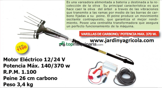 Vareador aceitunas electrico a bateria 370 w