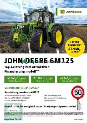 Tractor agrícola - John Deere - 6m 125