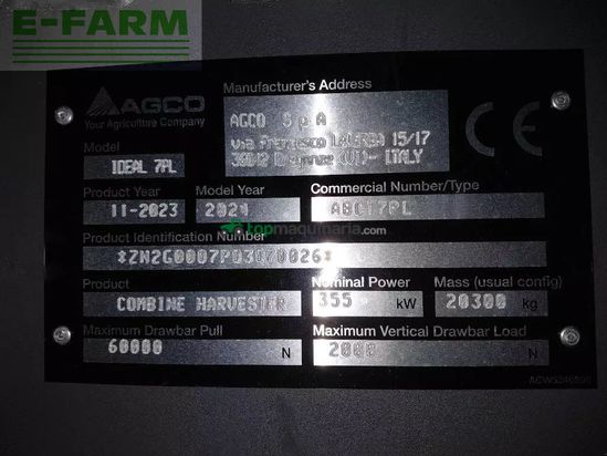 Cosechadora de Cereal - Massey Ferguson - ideal 7 pl sans coupe