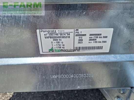 Remolqu agrícola - Pongratz - phl 6030/20t-al-s 35