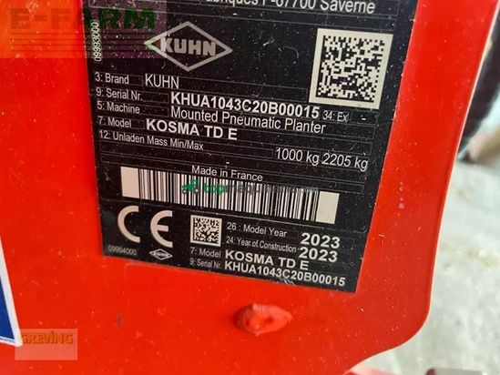 Sembradora monograno mecanica - Kuhn - kosma td e