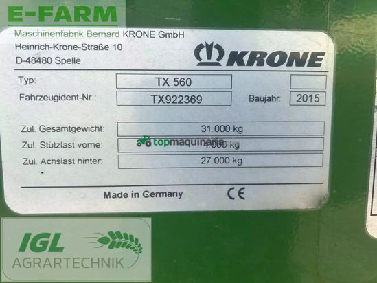 Cinta transportadora de forraje - Krone - tx 560