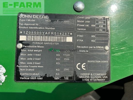 Cosechadora de Cereal - John Deere - 8500i mit kemper 375