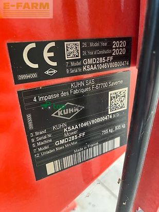 Cortacésped manual - Kuhn - gmd 285 ff verkauf im kundenauftrag