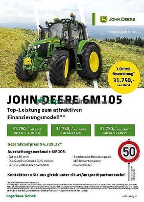 Tractor agrícola - John Deere - 6m 105