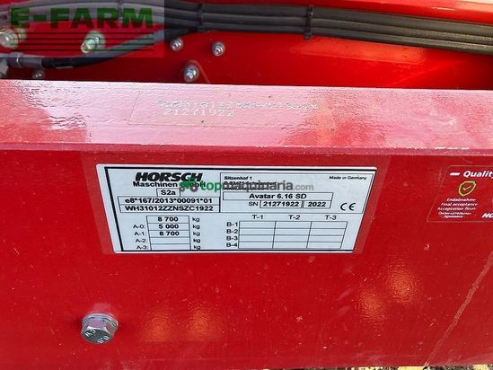 Sembradora - Horsch - avatar 6.16 sd *doppeltank*