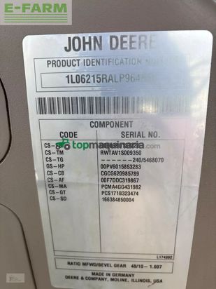Tractor agrícola - John Deere - 6215r