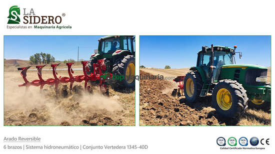Arado reversible  LA SIDERO 6 brazos