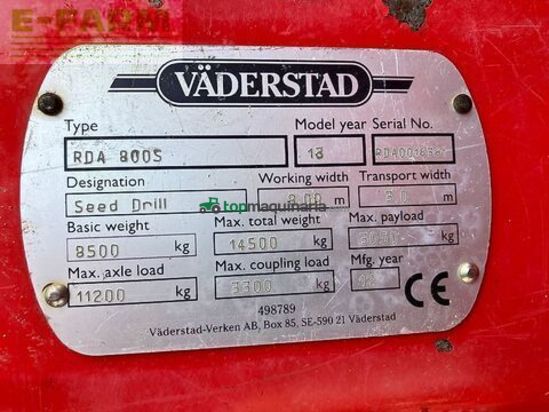 Sembradora - Väderstad - rapid rda 800 s *saatflussüberwachung*