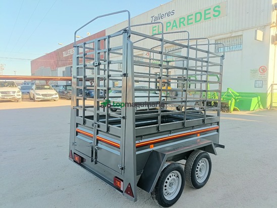 Remolque  caja fija 2 ejes con freno 2200x1300x500+1100+arquillos