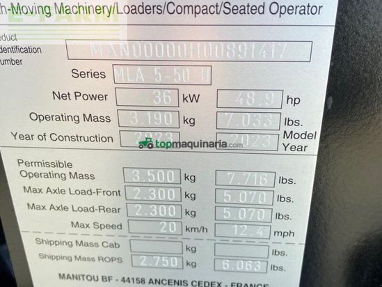 Minicargadora - Manitou - mla 4-50h knicklader demogerät