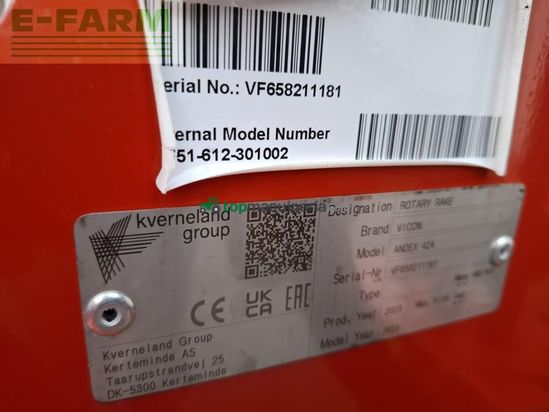 Henificador - Vicon - andex 424