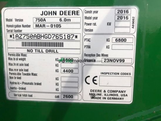 Sembradora directa - John Deere - 750 A