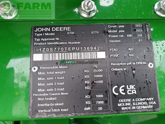 Cosechadora de Cereal - John Deere - s770
