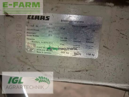 Henificador - Claas - volto 1100 t