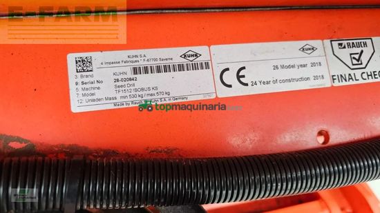 Sembradora monograno mecanica - Kuhn - maxima 3 til e mit fronttank