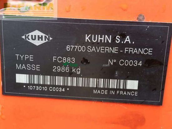 Cortacésped manual - Kuhn - fc 883 lift control
