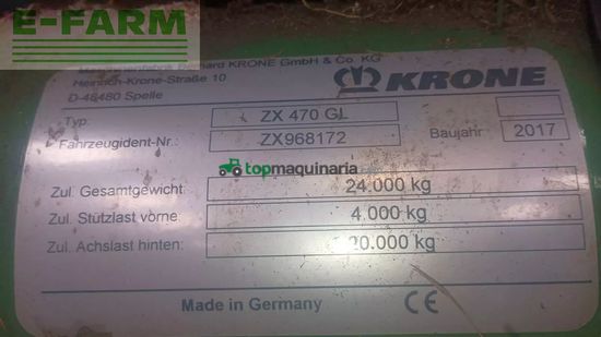 Remolqu agrícola - Krone - zx 470 gl