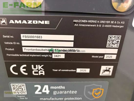 Sembradora monograno mecanica - Amazone - fronttank ftender 1600