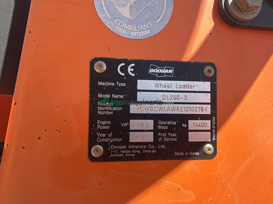 Palas cargadora DOOSAN DL250-3