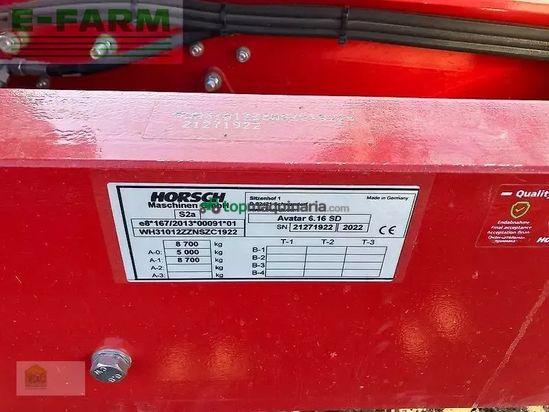 Combinado de siembra - Horsch - avatar 6.16 sd *doppeltank*