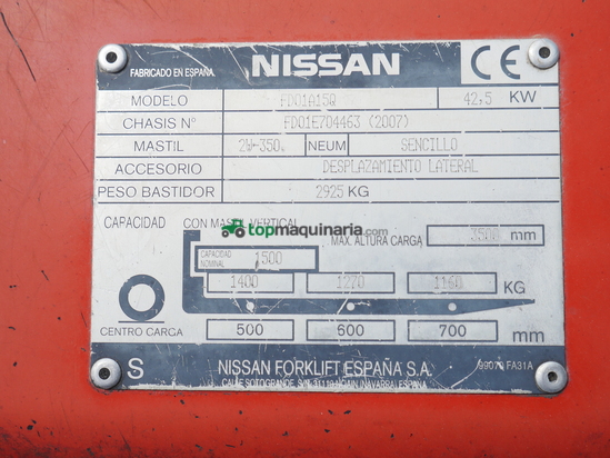 Carretilla diesel - Nissan - FD01A15Q