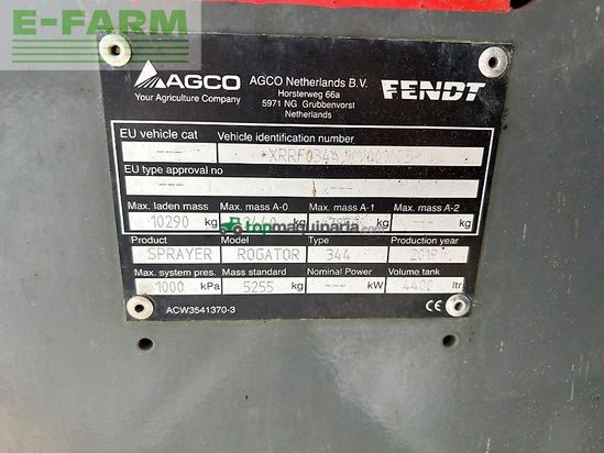 Atomizador - Fendt - rogator 344