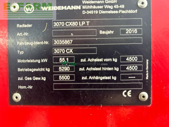 Minicargadora - Weidemann - 3070 cx 80 lp t teleskoplader