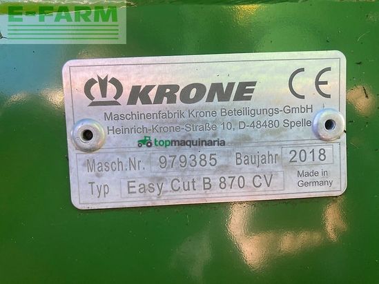 Cortacésped manual - Krone - ec b870 cv + f320cv tripple maaier