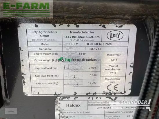 Remolqu agrícola - Lely - tigo 50 rd profi