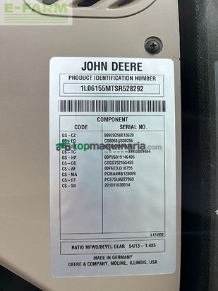 Tractor agrícola - John Deere - 6m155 / 6m 155 garantie bis 06