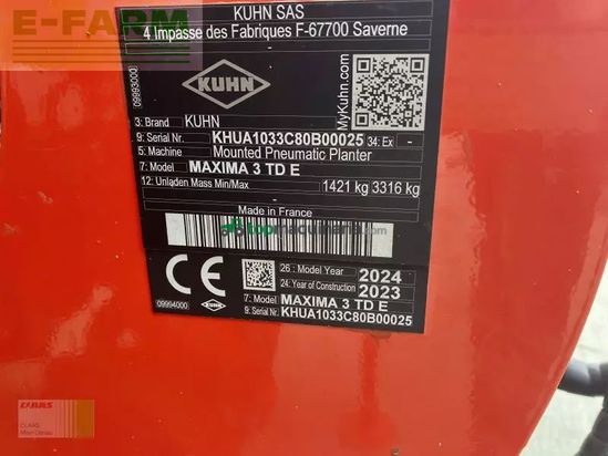 Sembradora monograno mecanica - Kuhn - maxima 3 td pneum.ek-drille
