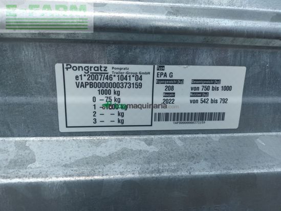 Remolqu agrícola - Pongratz - epa 206 g - stk