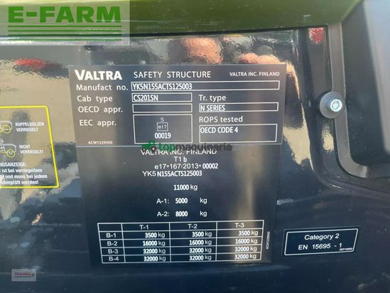 Tractor agrícola - Valtra - n 155 a mit rüfa