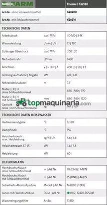 Riego - kränzle - heißwasser hochdruckreiniger therm c 13/180 t