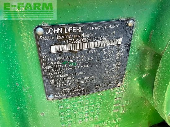 Tractor agrícola - John Deere - 8295r *e23*