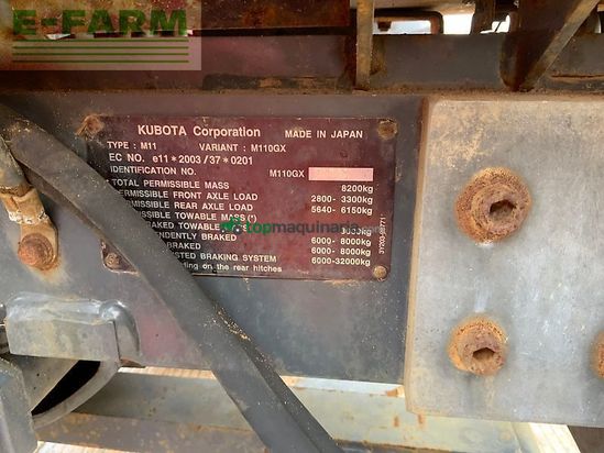 Tractor agrícola - Kubota - m110 gx tractor (st25481)