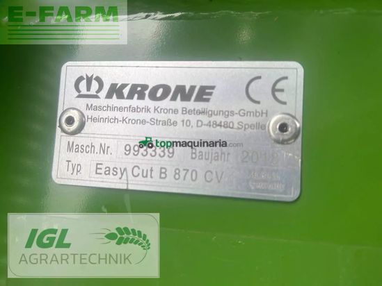 Cortacésped manual - Krone - easycut b 870 cv