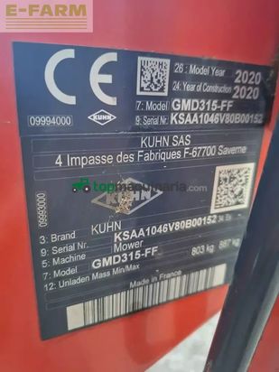 Cortacésped manual - Kuhn - gmd315ff