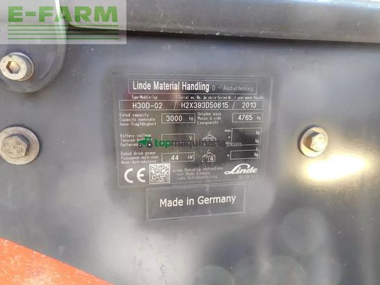 Elevadora - Linde - h30d-02 triplex 5,5m + ss + halbkabine