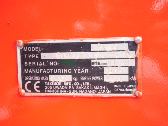 Excavadora - Takeuchi TB 290 